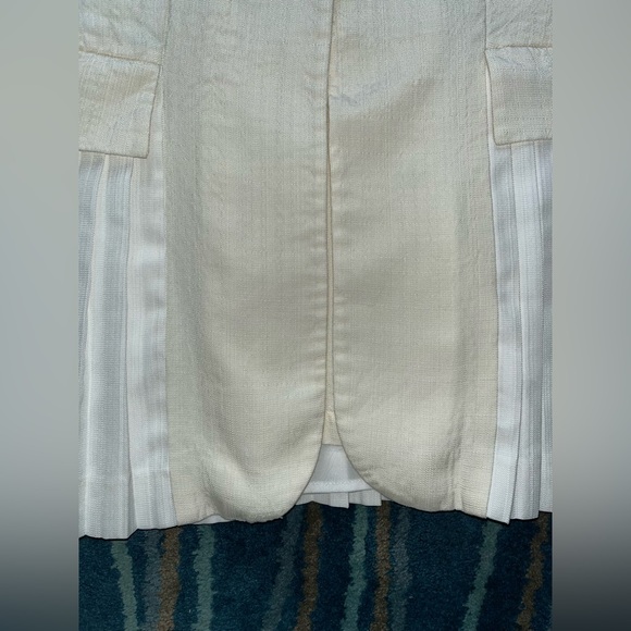 SANDRO MINI PLEATED SUIT DRESS - ECRU WHITE SIZE 6 US (38) (PREOWNED) - Picture 11 of 15